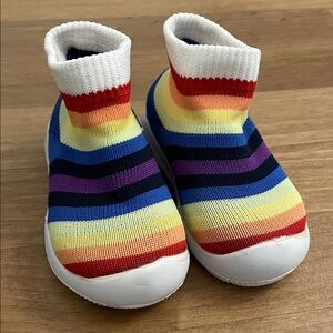 Engtoy Colorful Striped Non Skid Baby Shoes